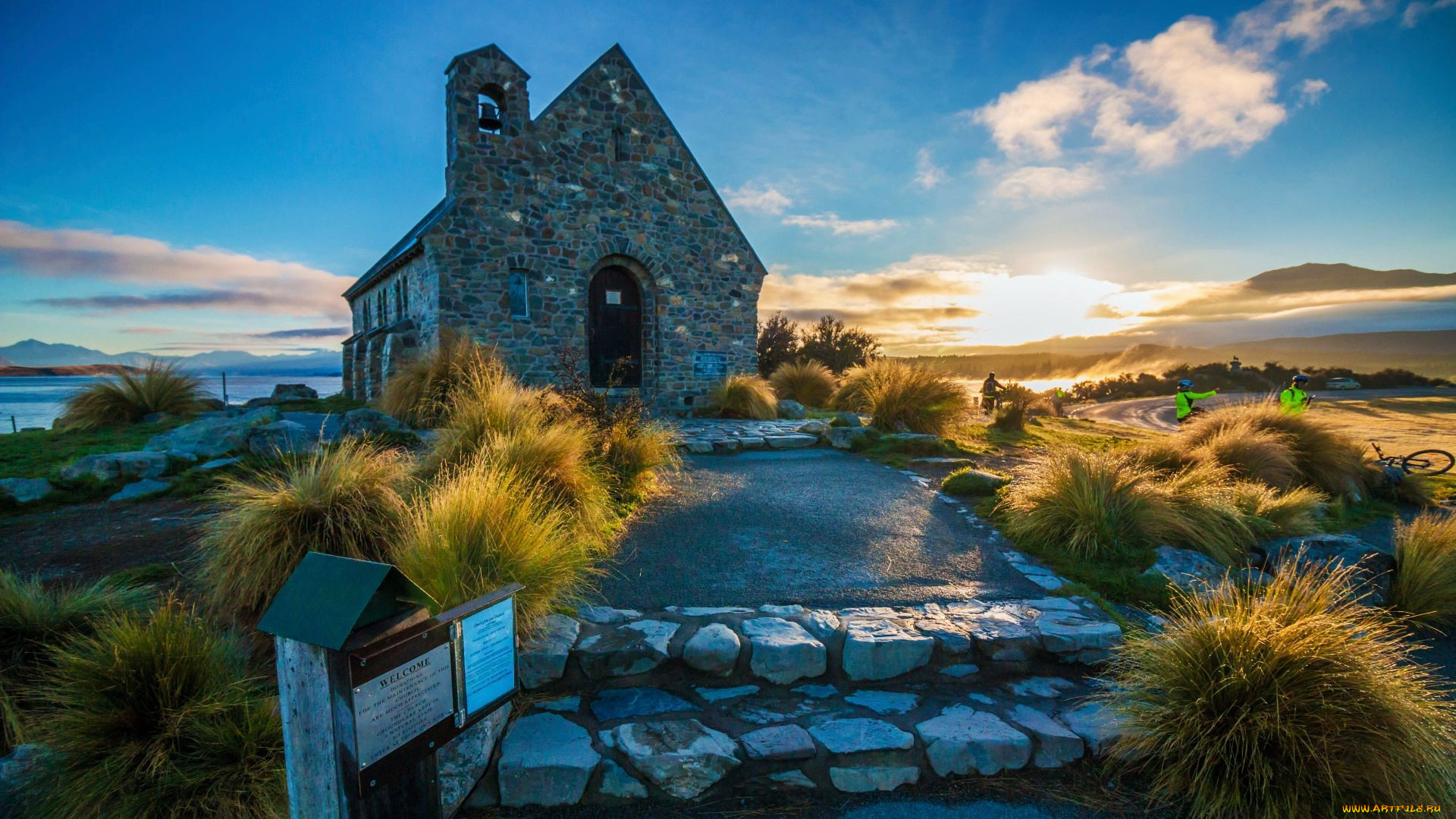 church at lake tekapo, new zealand, , -  ,  ,  , church, at, lake, tekapo, new, zealand